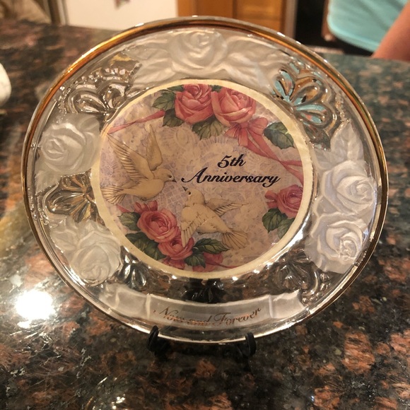 5th Anniversary glass Small Plate - Picture 1 of 5